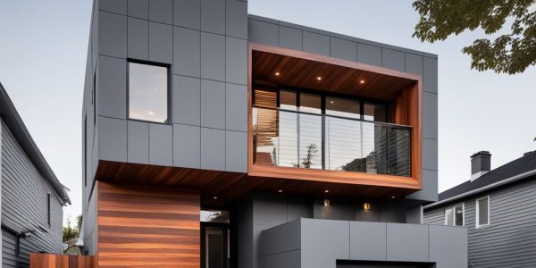 contemporary-home-with-wooden-accents-and–grey-painted-facade-997832609 contemporary-home-with-wooden-accents-and--grey-painted-facade-997832609